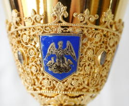 Solid silver gilt antique French Gothic Chalice.